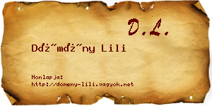 Dömény Lili névjegykártya